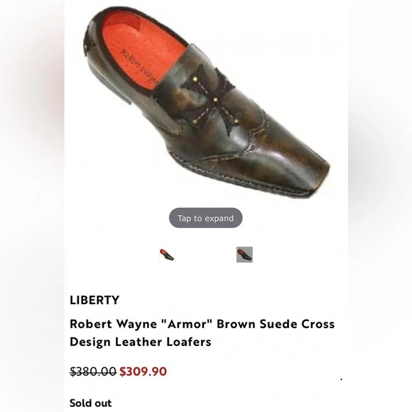 Robert Wayne "Armor" Brown Suede Cross design Leather Loafers. Mens Size 10 - Picture 16 of 16